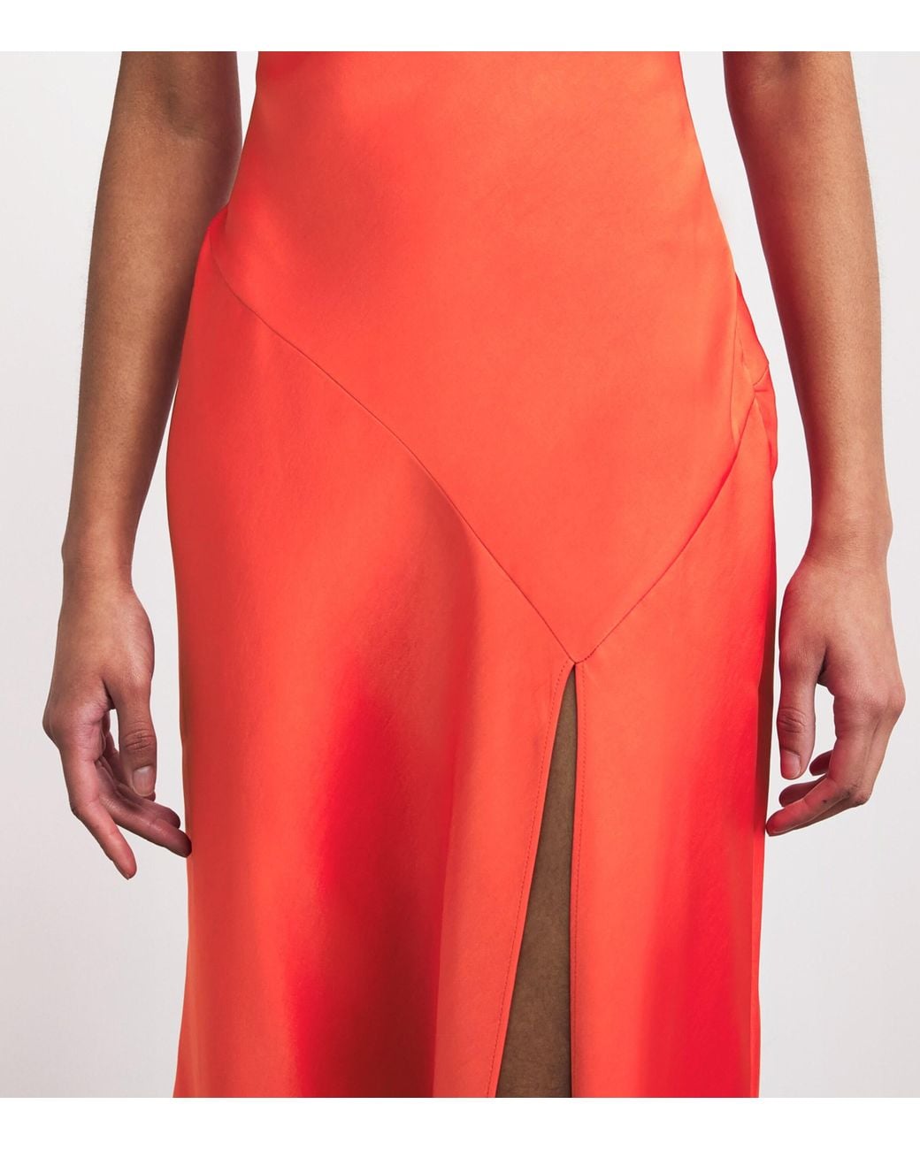 Claudie Pierlot Red Satin Midi Dress