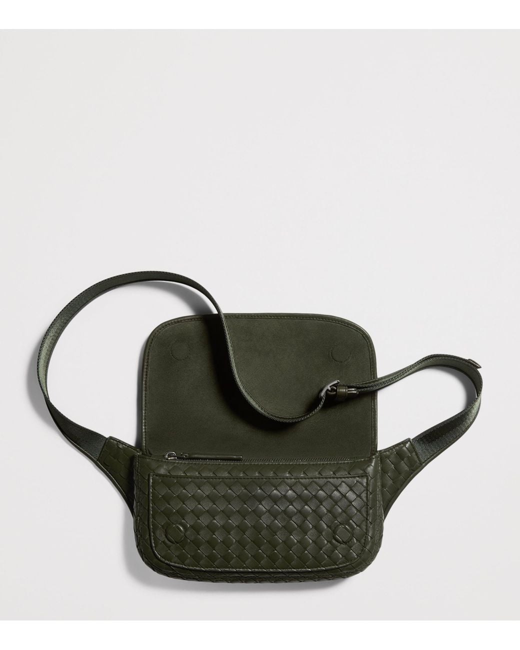 Bottega Veneta Green Leather Veneto Belt Bag for men