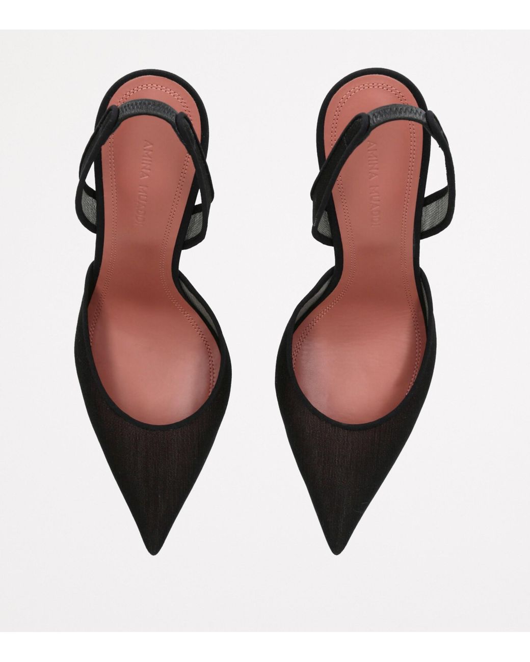 AMINA MUADDI Black Mesh Holli Slingback Pumps 95