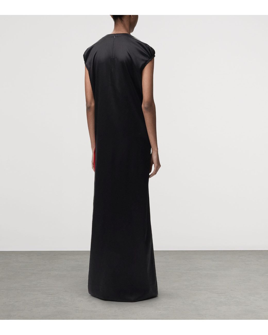 Loewe Black Silk Colour-Block Maxi Dress