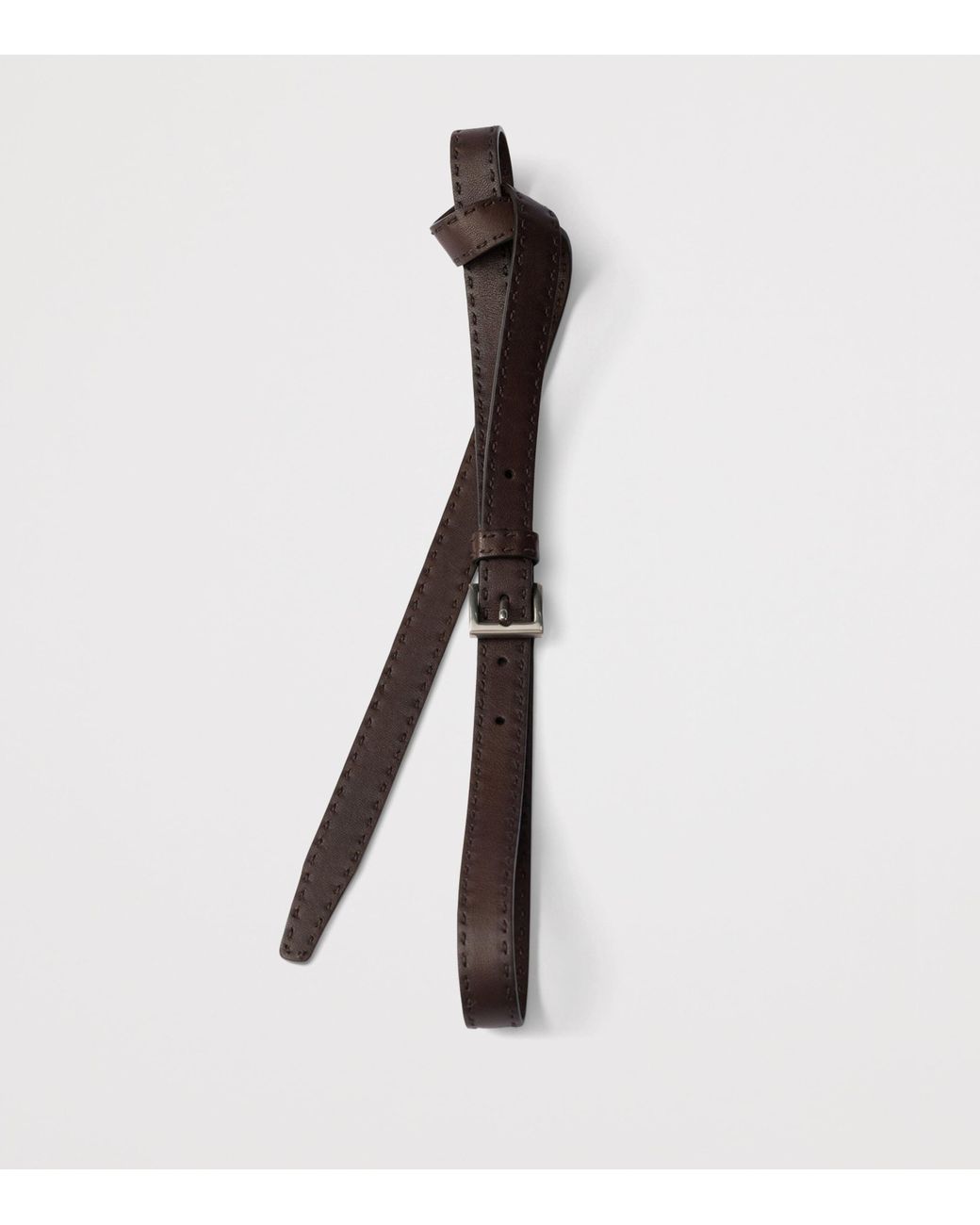 Prada Brown Antiqued Leather Belt