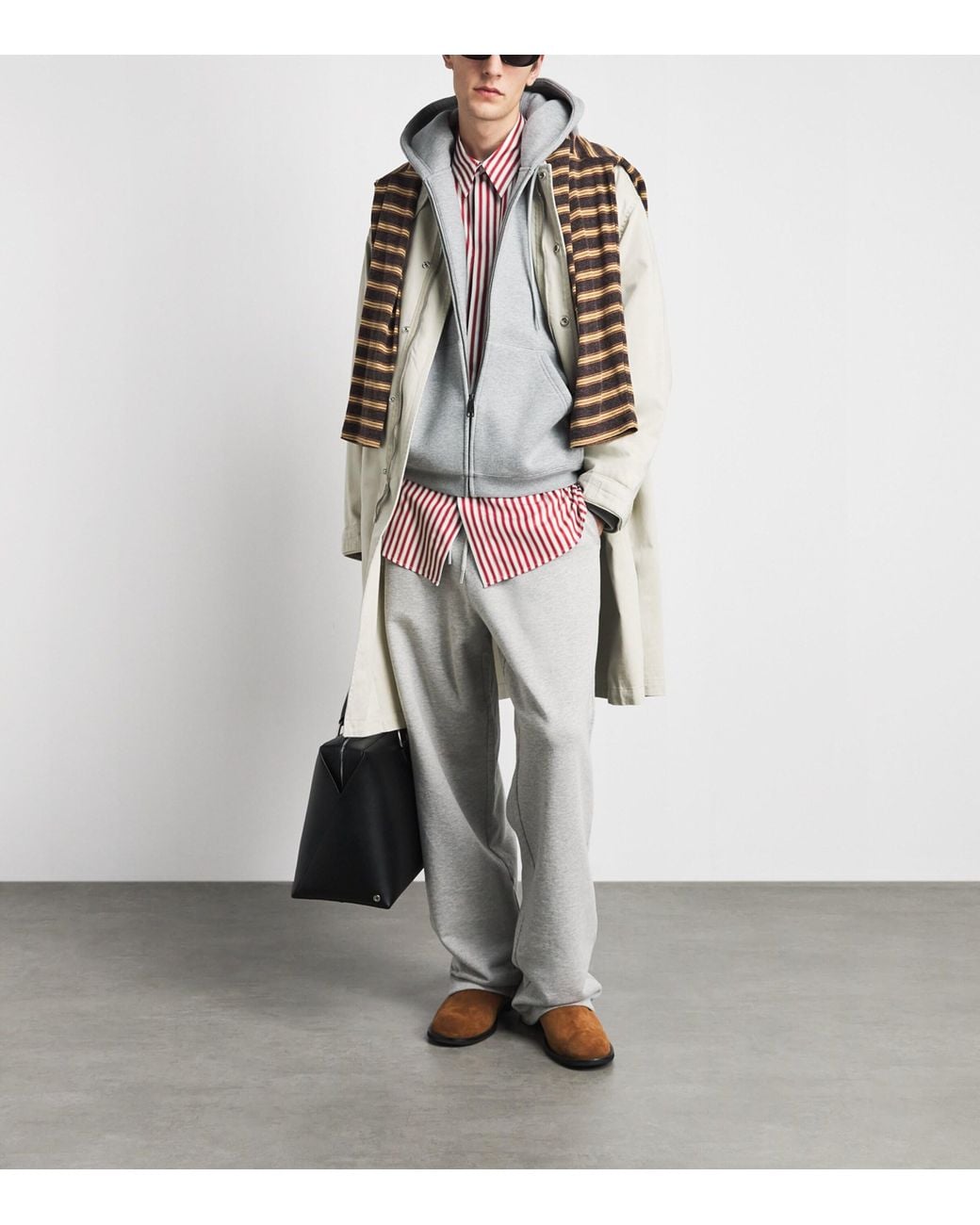AMI Pink Cotton Oversized Stripe Shirt for men