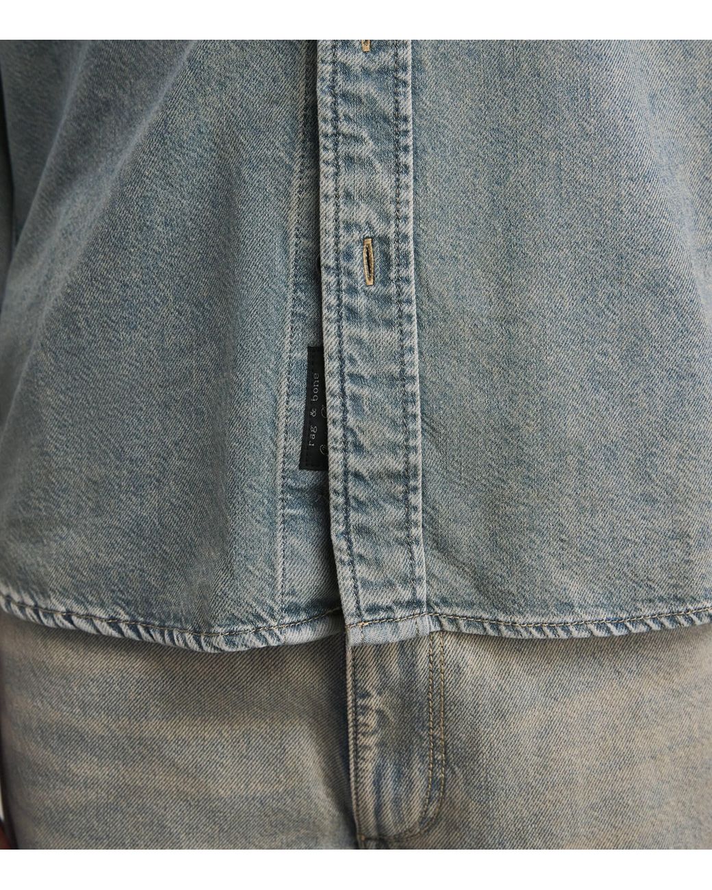 Rag & Bone Gray Denim Twin-Pocket Overshirt for men