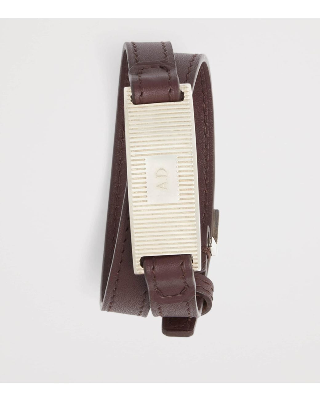Dunhill Brown And Leather Id Tag Bracelet for men