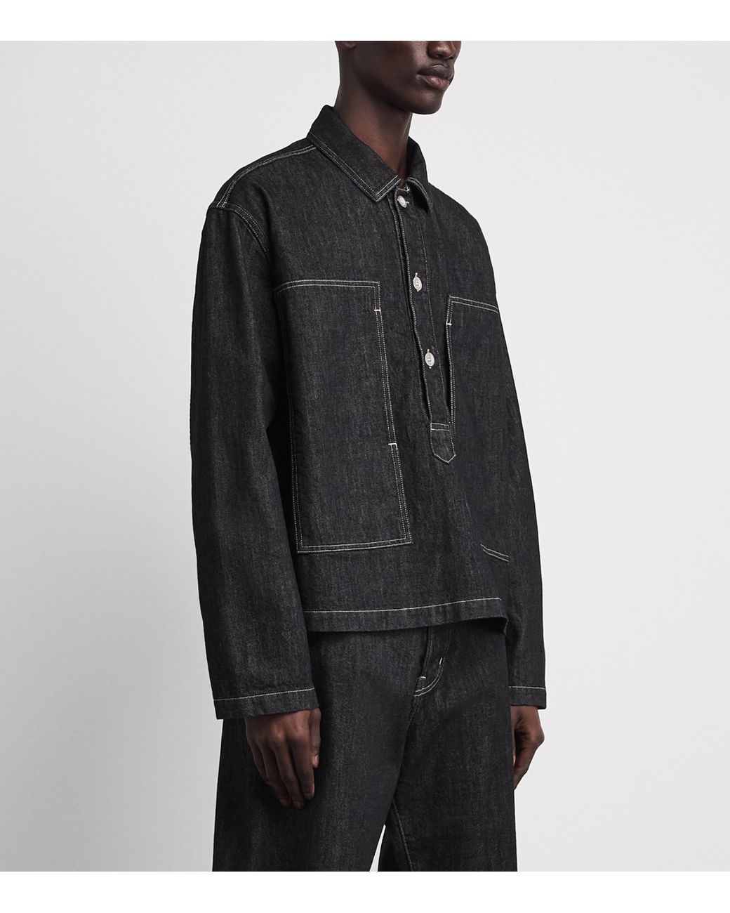Studio Nicholson Black Denim Pullover Shirt for men
