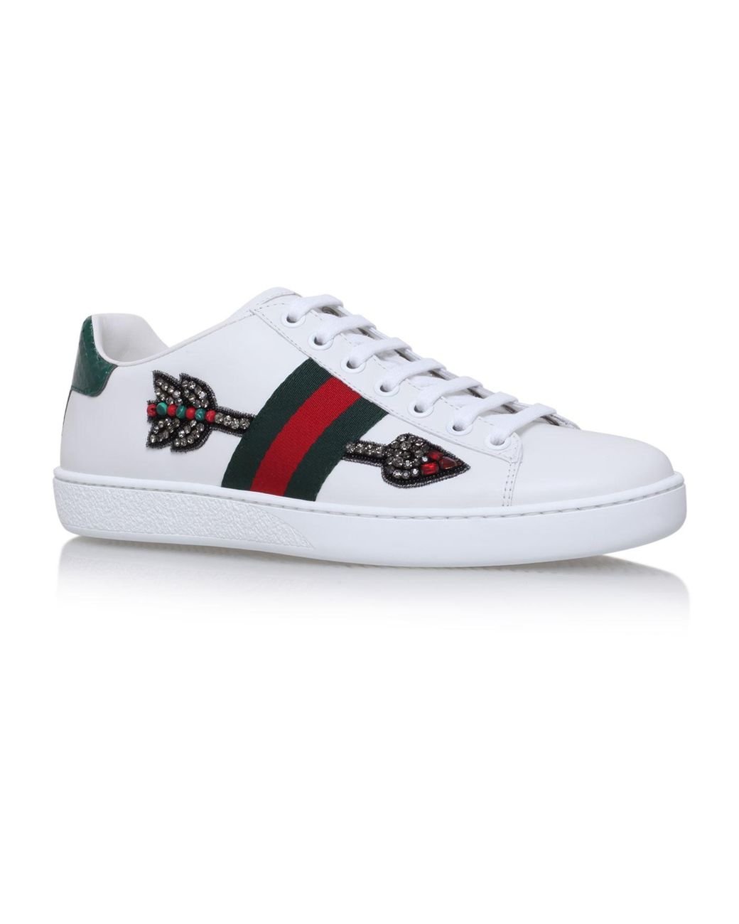 Presenter scene lejlighed Gucci New Ace Arrow Sneakers in White | Lyst