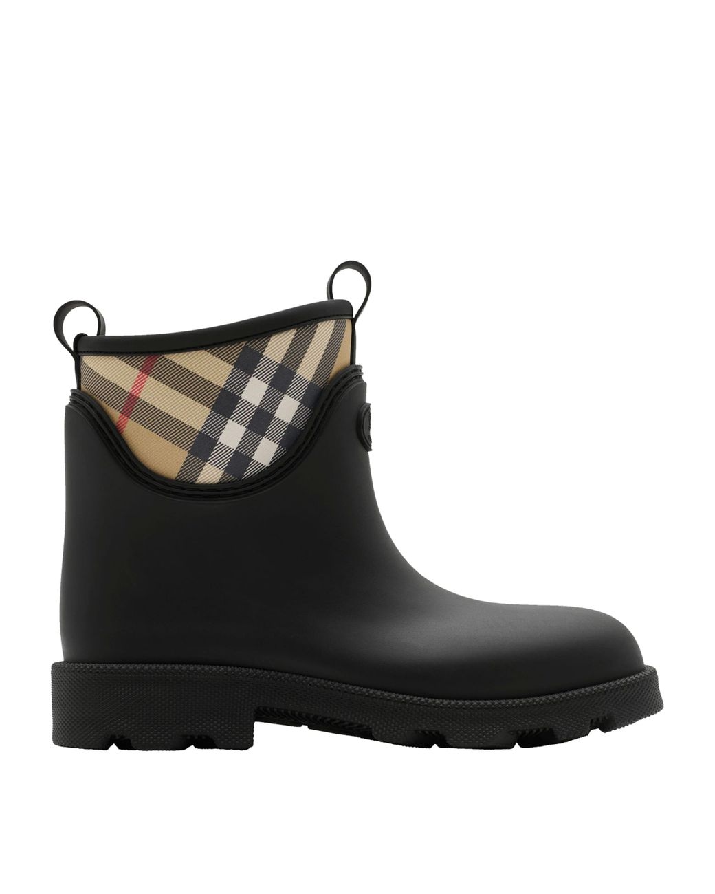 Burberry Black Rubber Nova Check Rain Boots