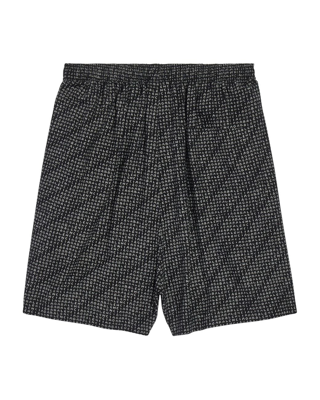 Balenciaga Black Monogram Print Pyjama Shorts for men