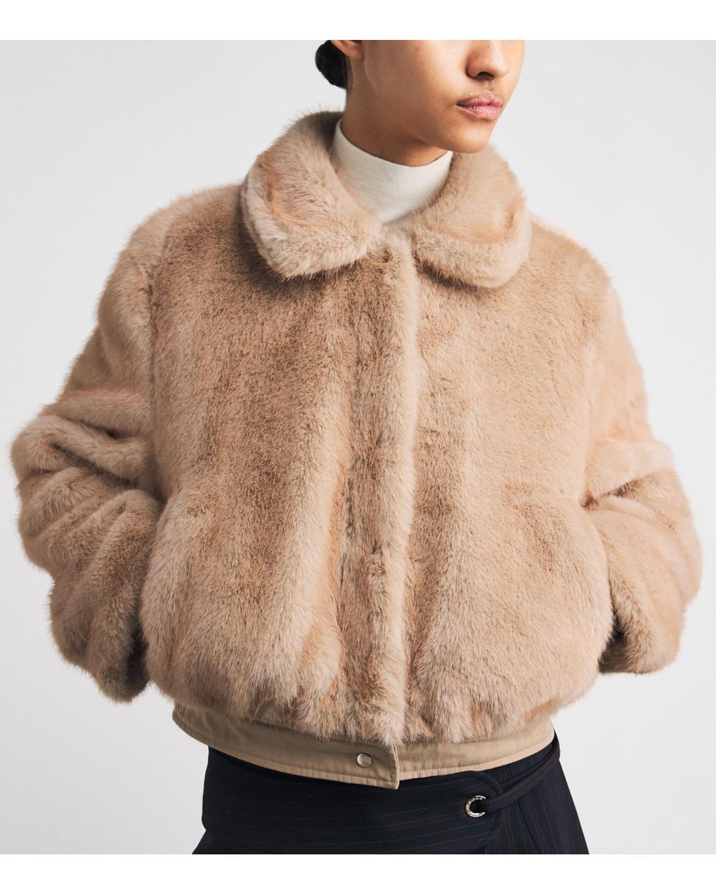 Claudie Pierlot Natural Faux Shearling Reversible Parka