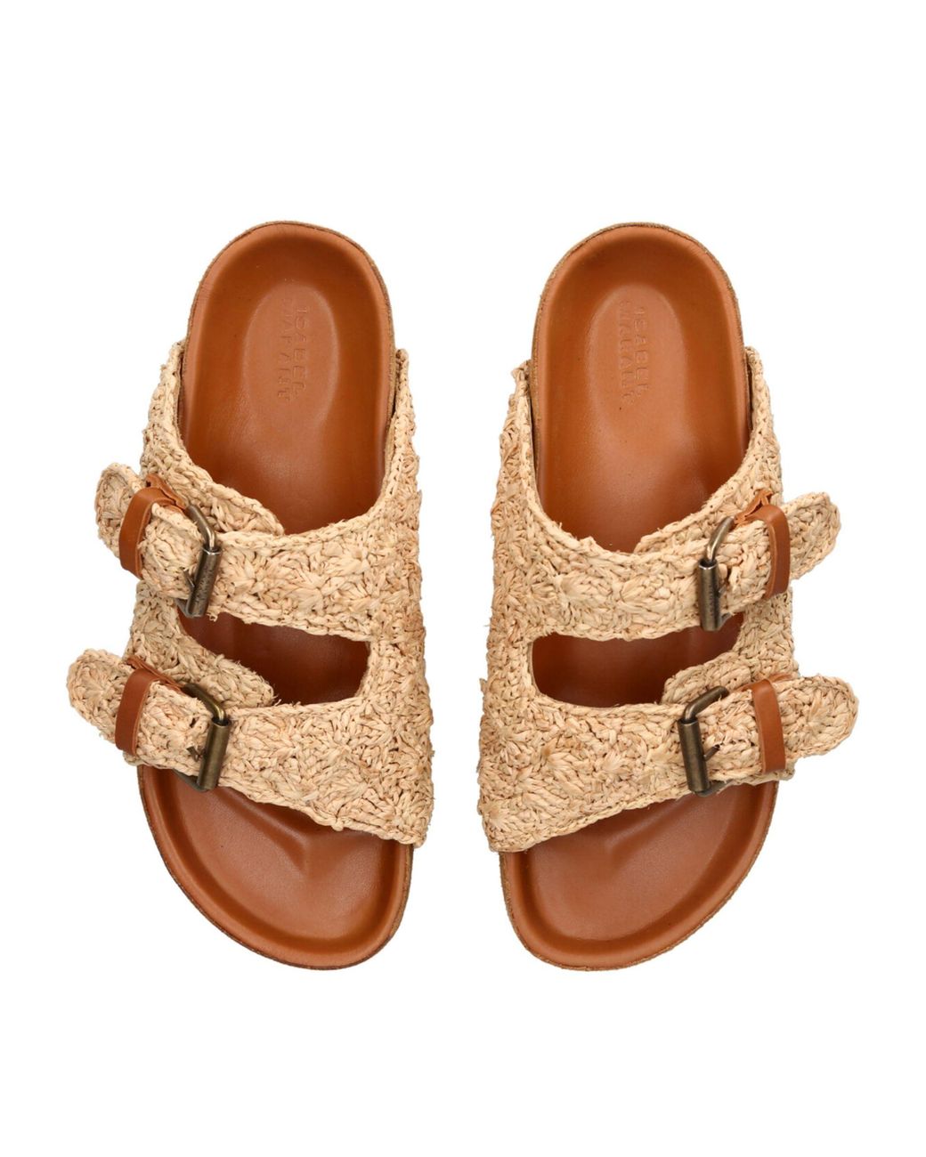 Isabel Marant Lennyo Woven Raffia Sandals in Natural | Lyst