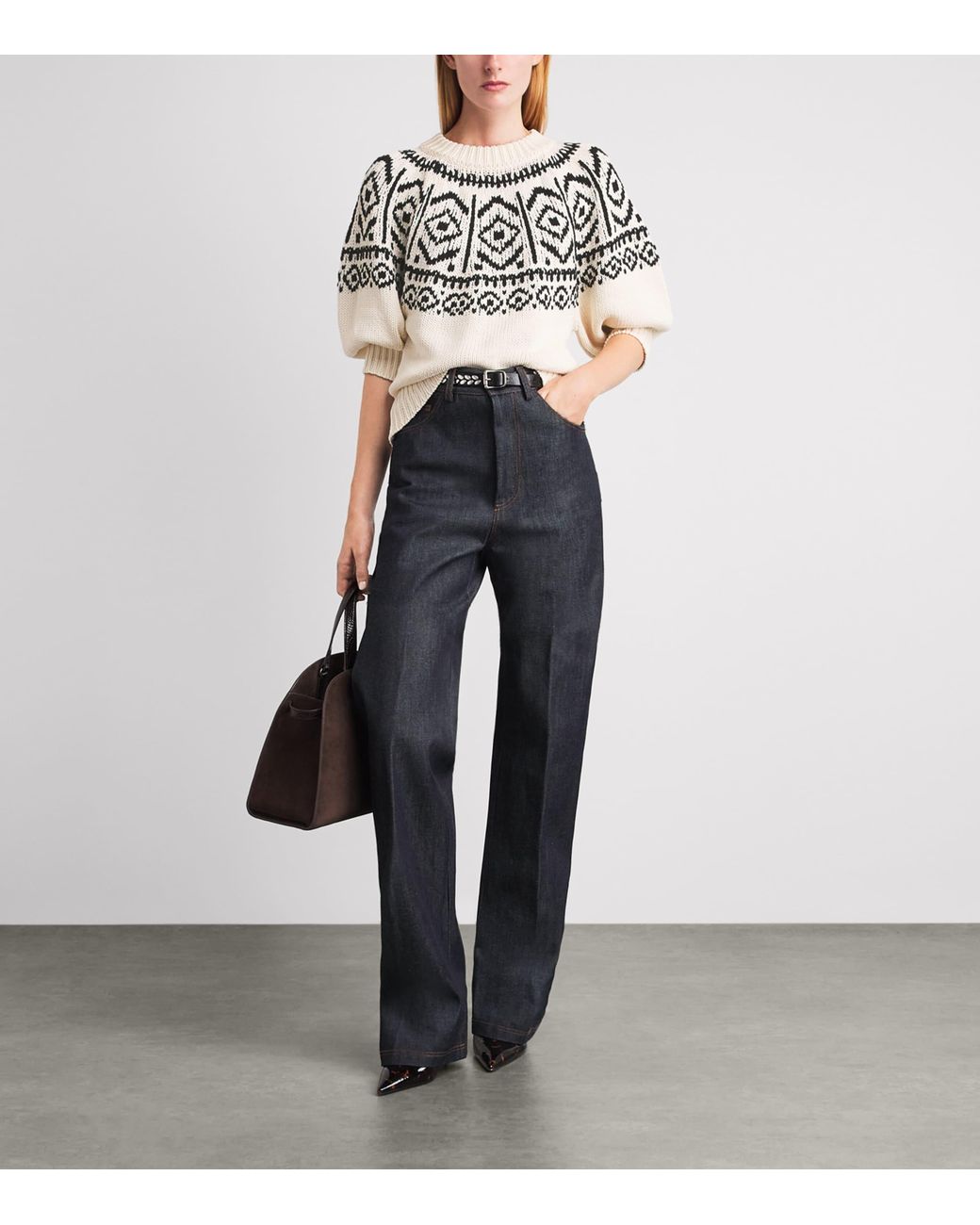 Altuzarra White Geometric Jacquard Howard Sweater