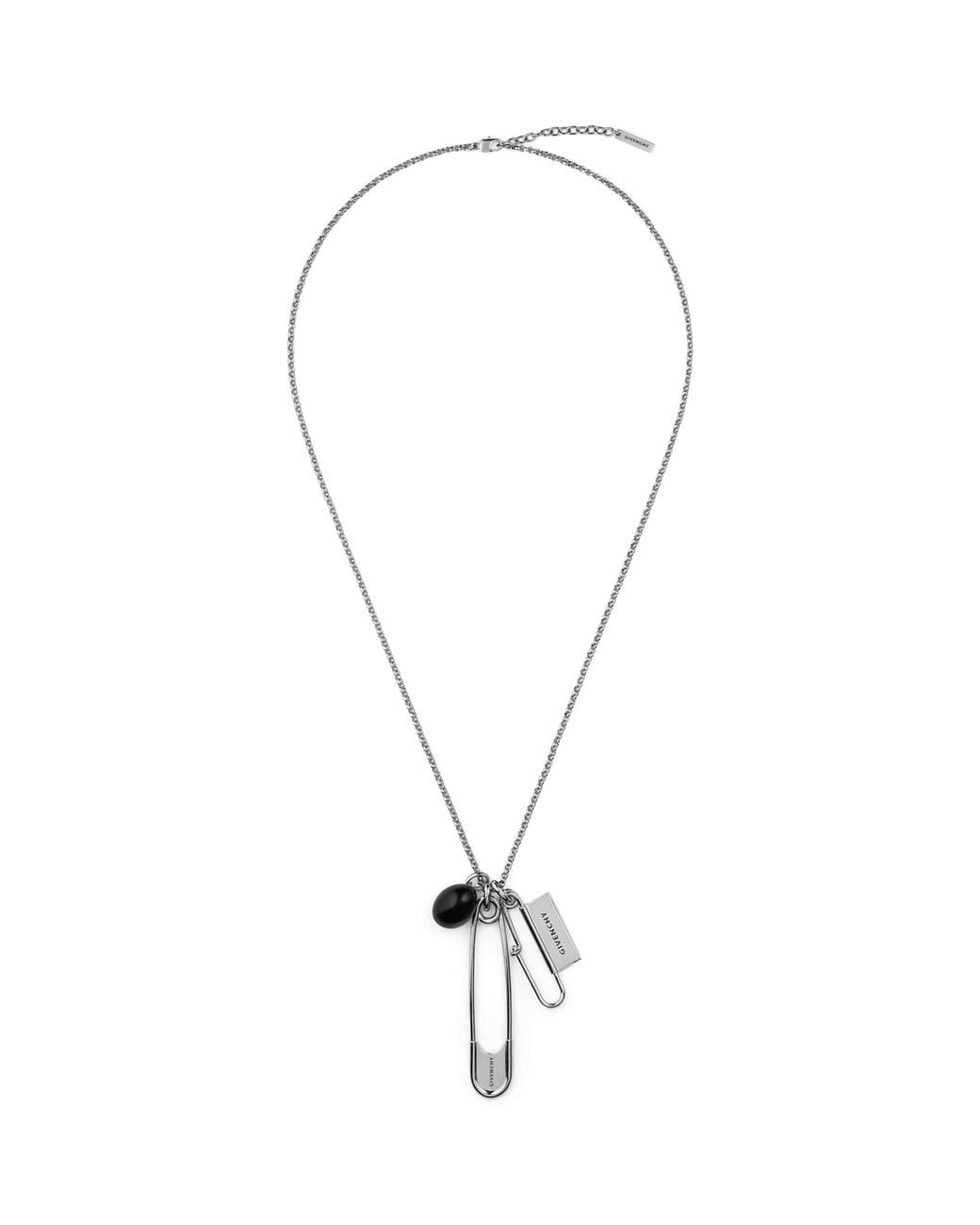 Givenchy Metallic Safety Pin Charm Necklace for men