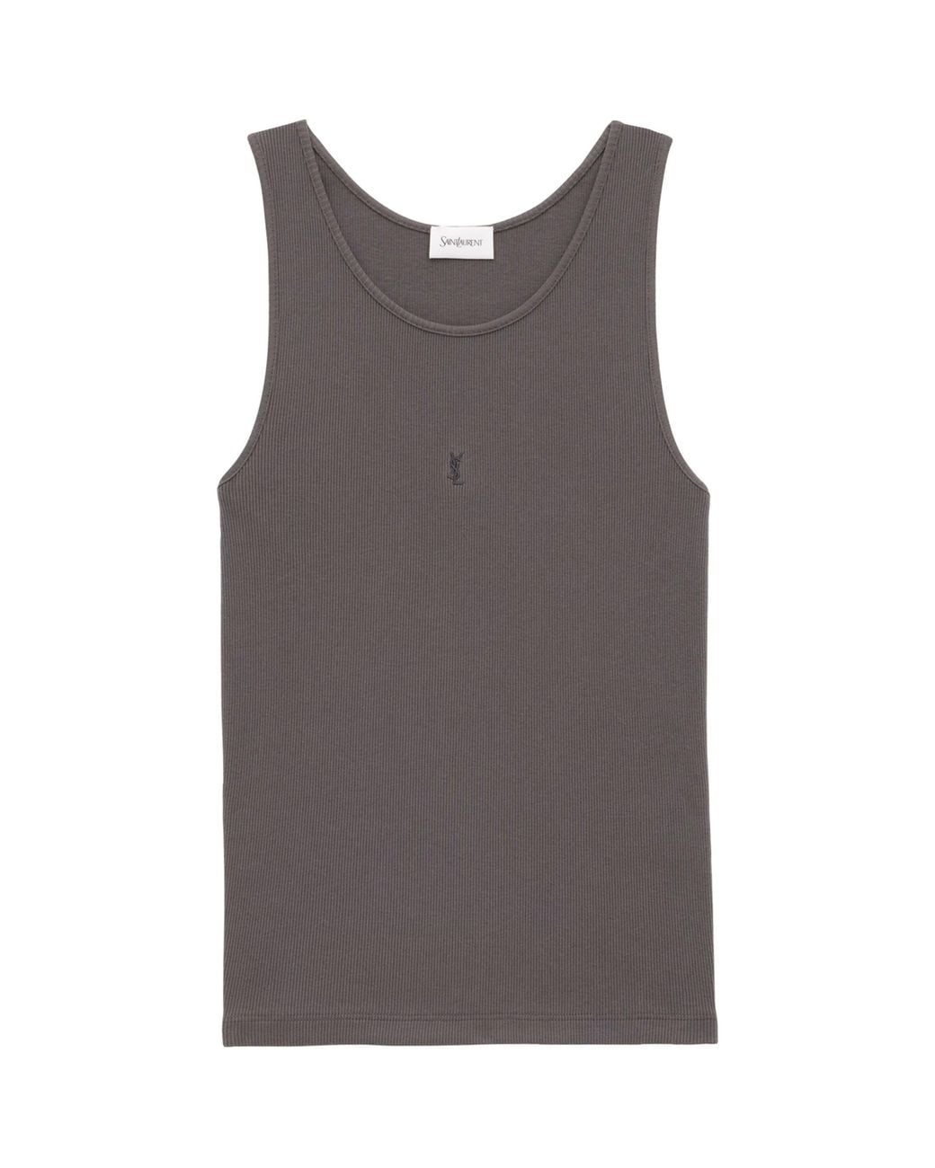 Saint Laurent Gray Cotton Cassandre Vest for men