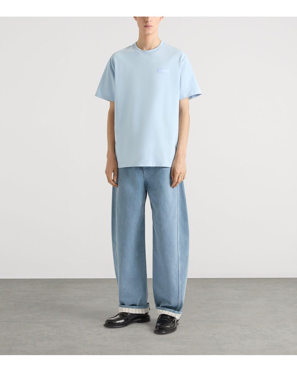Givenchy Blue Cotton Logo T-Shirt for men