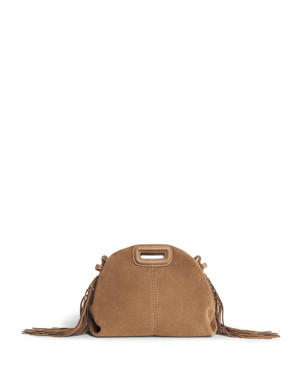 Maje Brown Leather Miss M Shoulder Bag