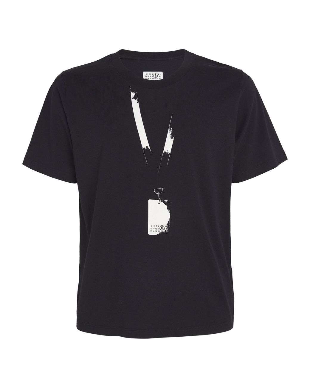 MM6 by Maison Margiela Cotton Lanyard Logo T-shirt in Black for