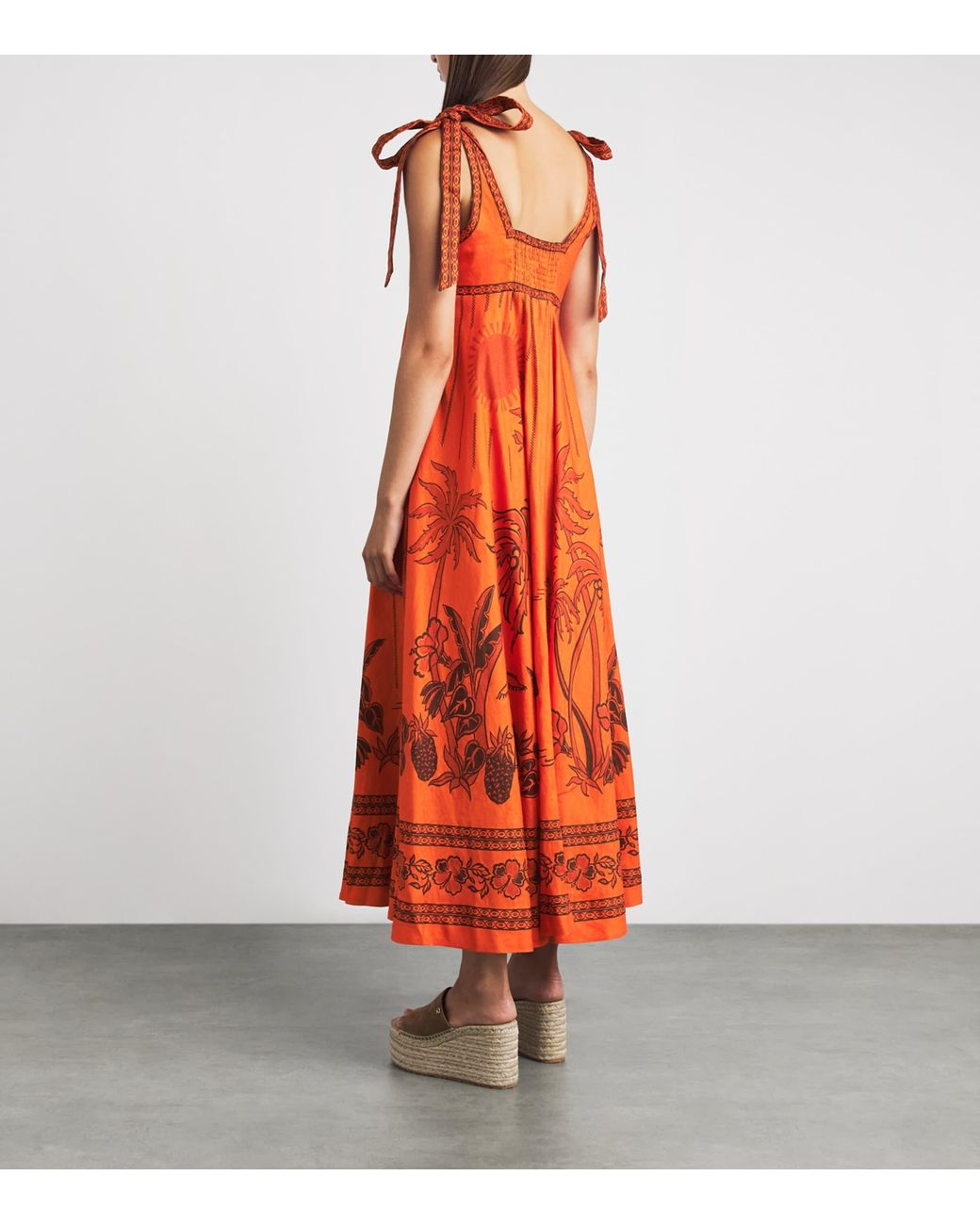 ALÉMAIS Orange Linen Boathouse Shift Dress