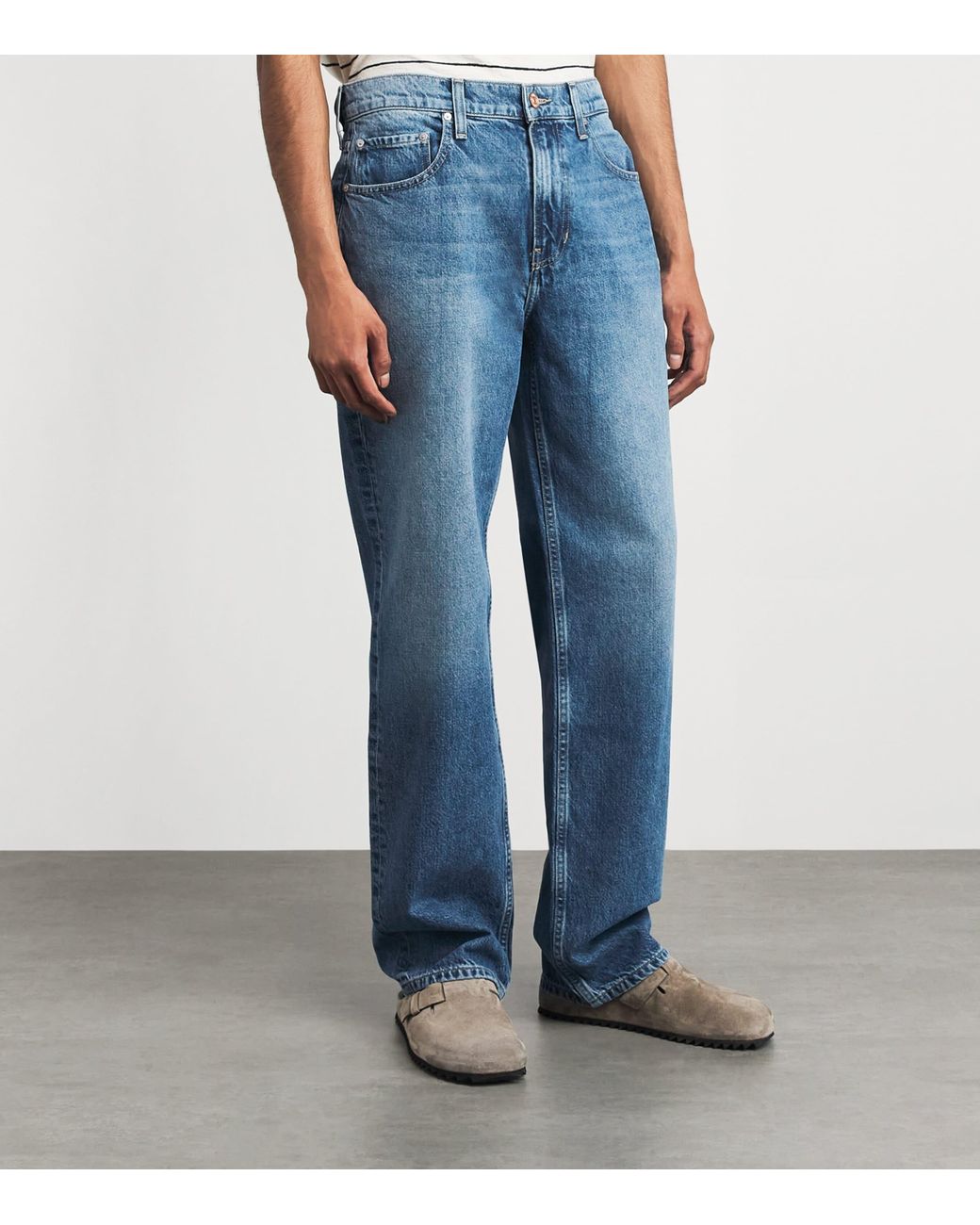 PAIGE Blue Doheny Relaxed Straight Jeans for men