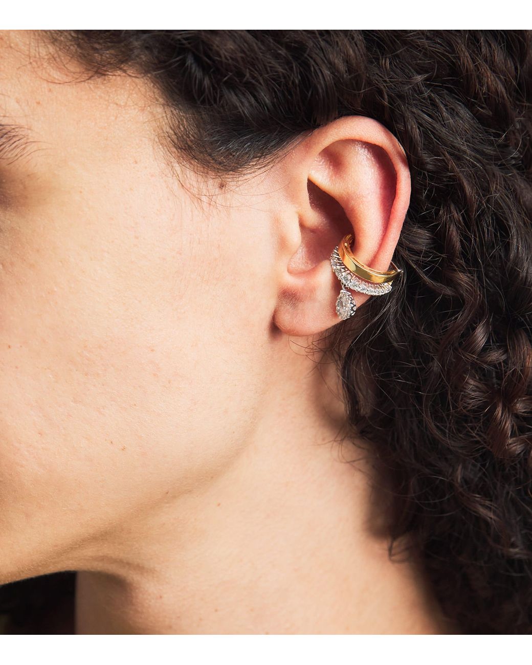 YEPREM Natural Mixed And Diamond Whisper Ear Cuff