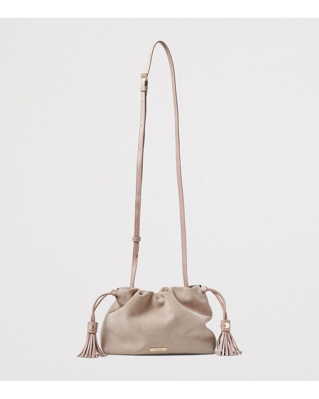 Aspinal Natural Large Leather Soho East West Cross-Body Pouch