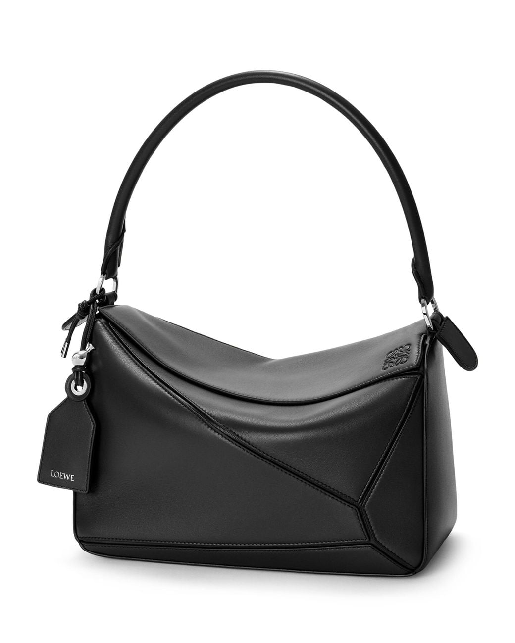 Loewe Black Medium Leather Featherlight Puzzle Top-Handle Bag