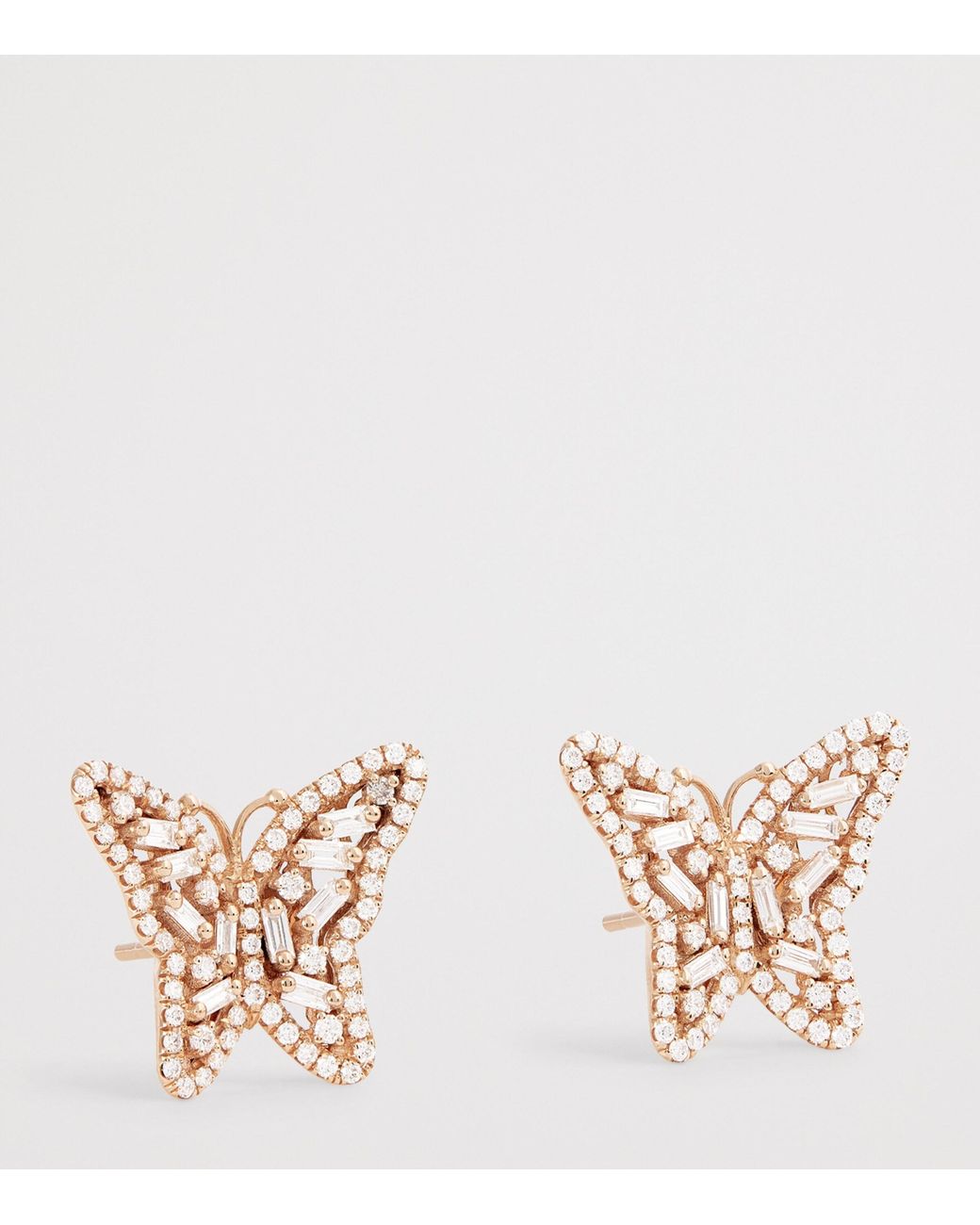 Suzanne Kalan Natural And Diamond Bold Butterfly Stud Earrings