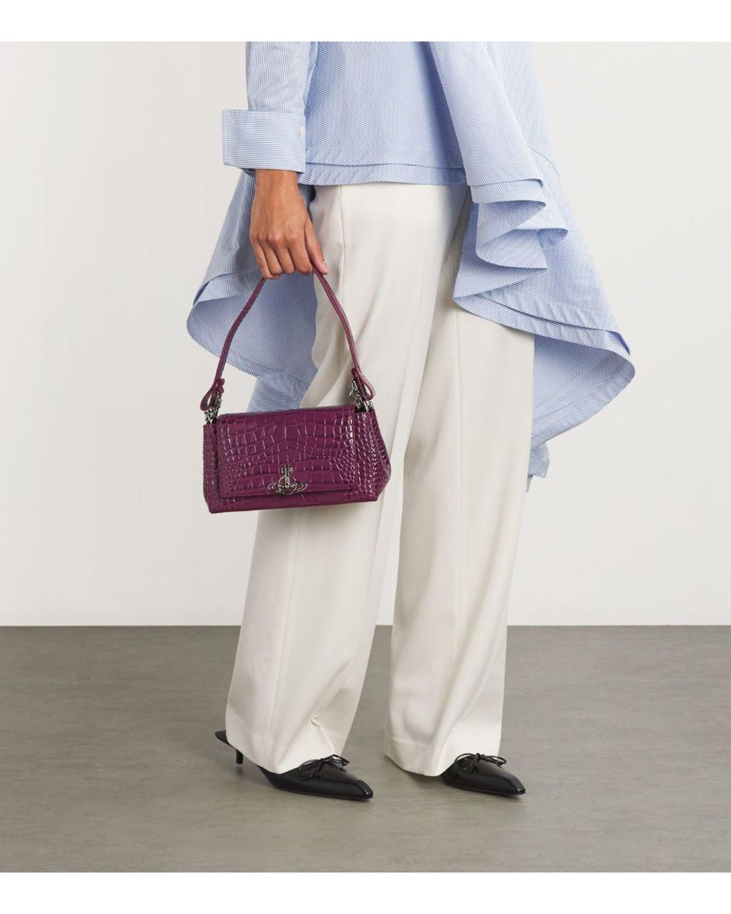 Vivienne Westwood Small Croc-Embossed Hazel Shoulder Bag in