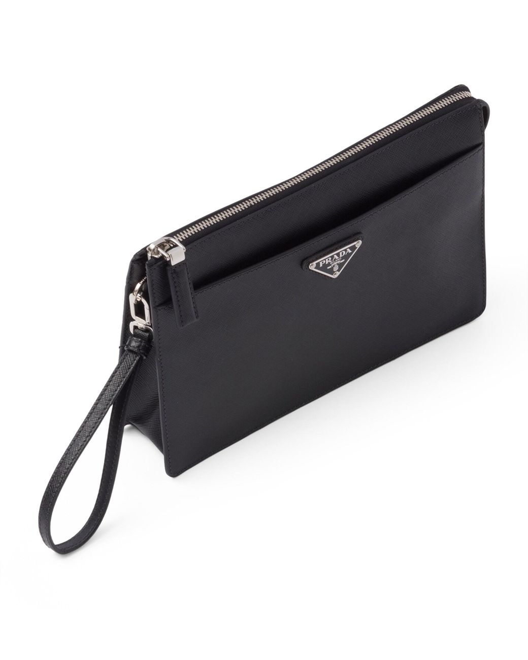 Prada Black Saffiano Leather Pouch for men