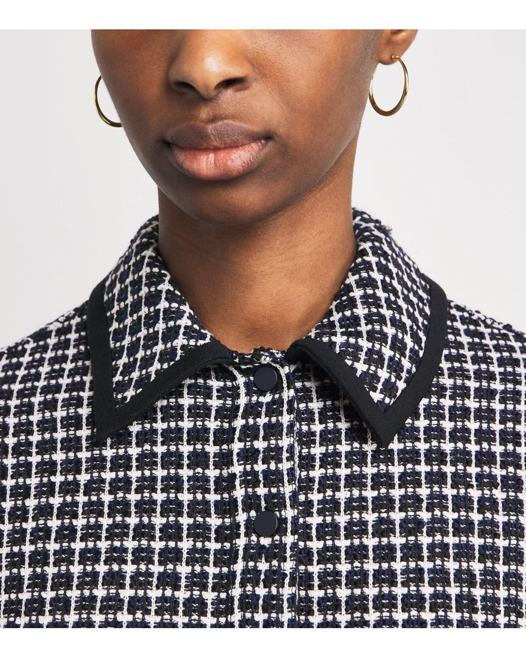 ME+EM Gray Jacquard Midi Shirt Dress