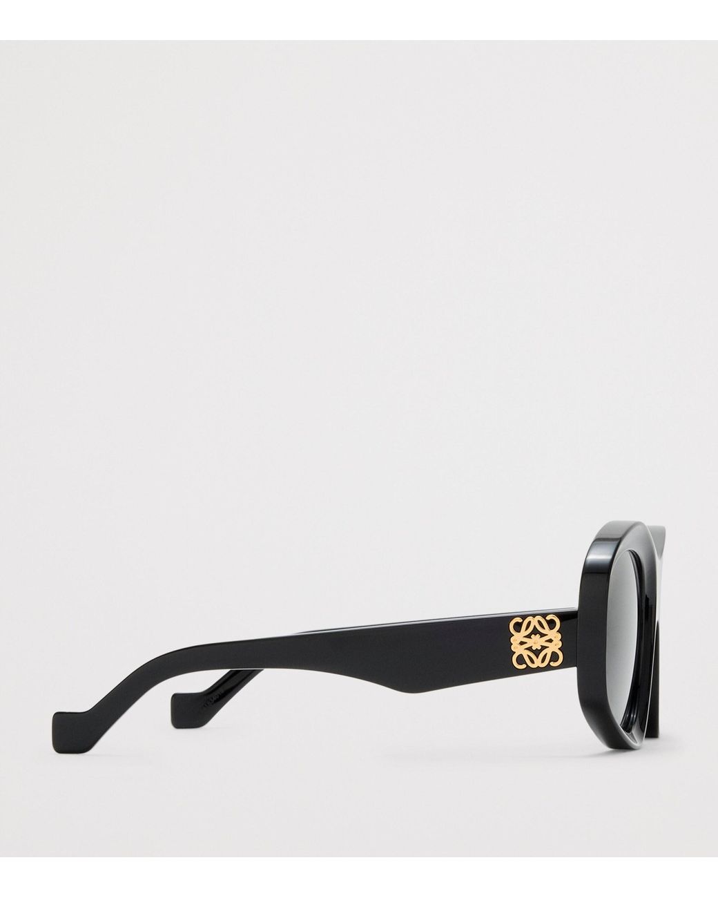 Loewe Black Acetate Pentagon Bevelled Sunglasses