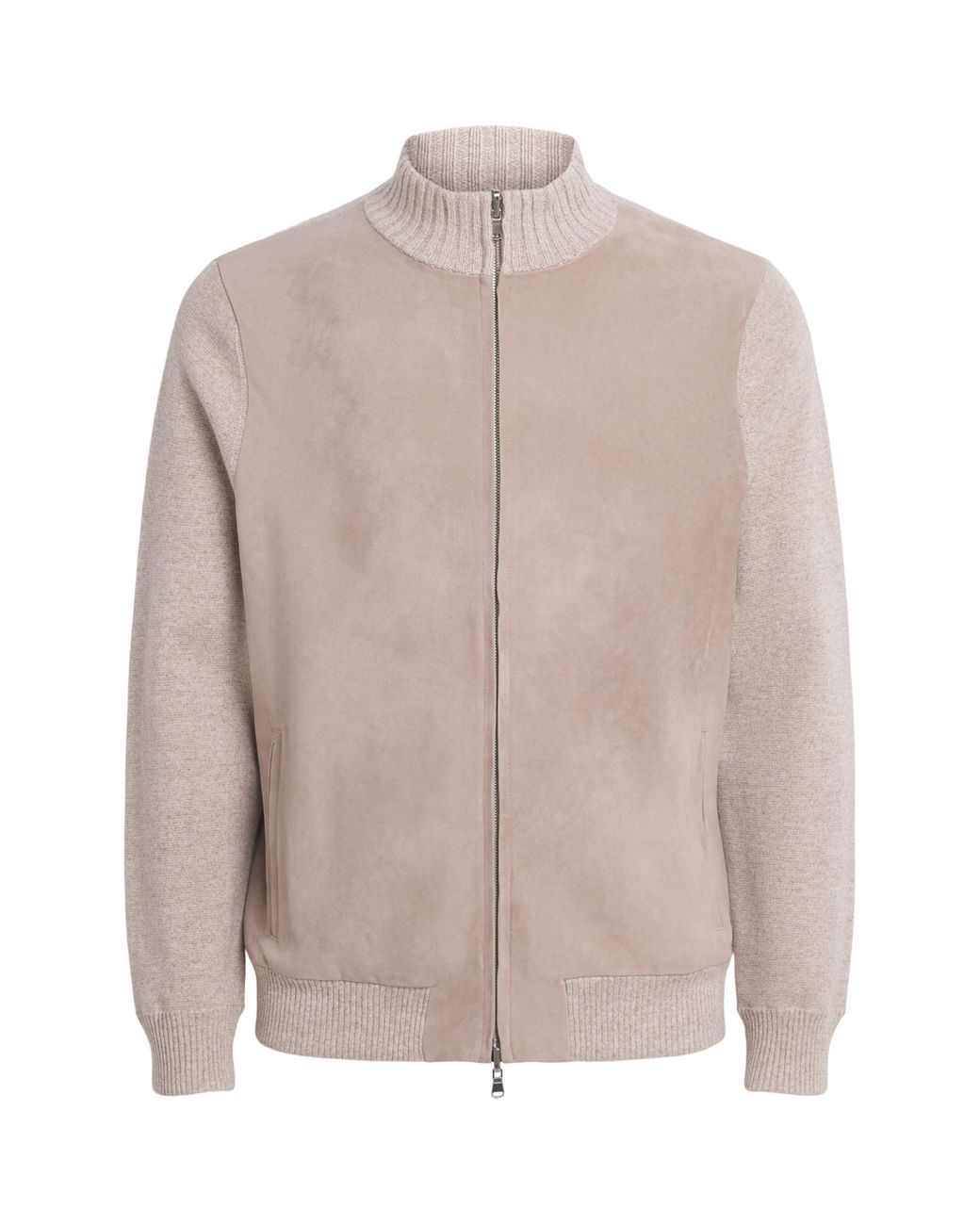 N.Peal Cashmere Natural Suede-Trim Cashmere Davos Jacket for men
