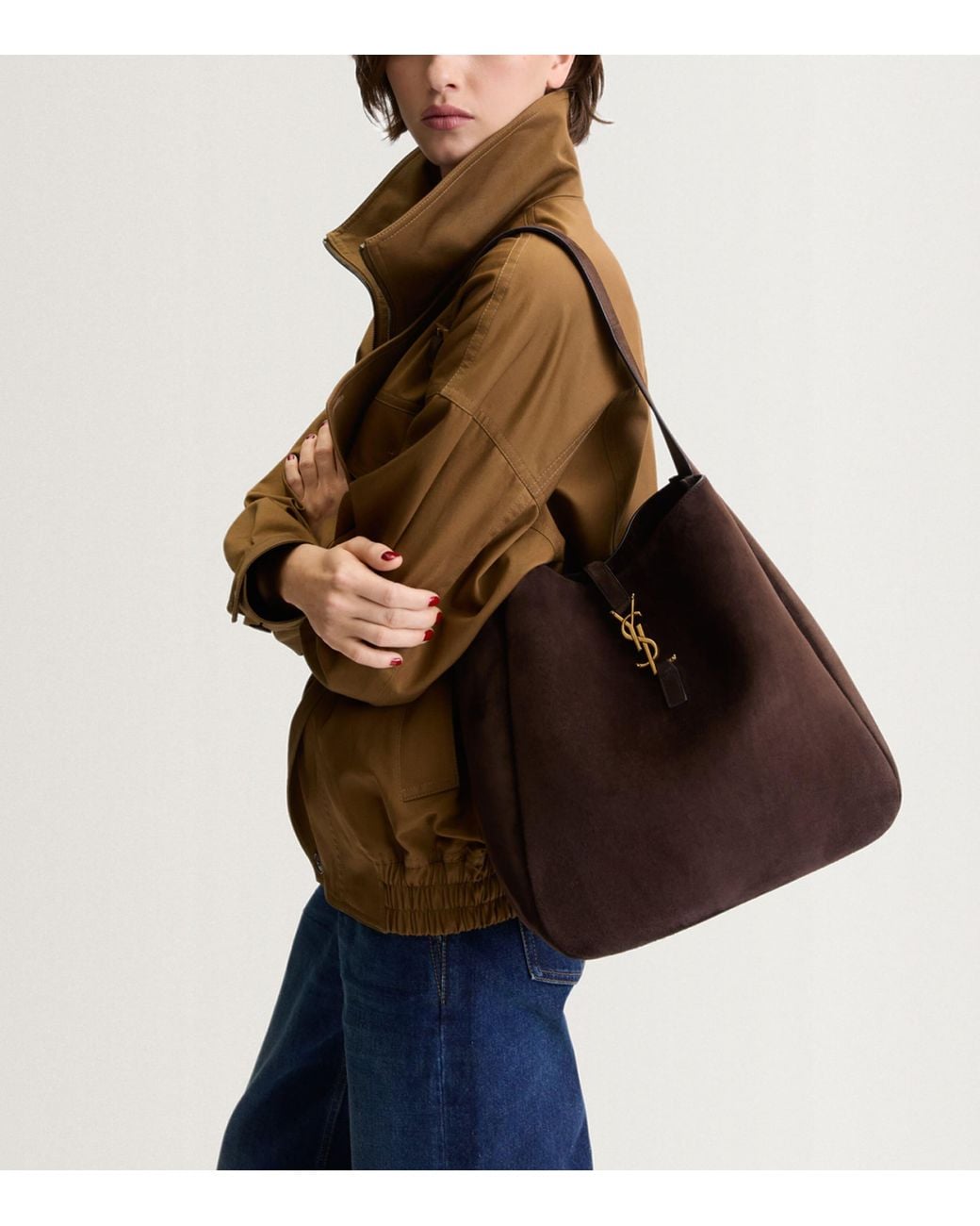 Saint Laurent Brown Large Le 5 À 7 Shoulder Bag