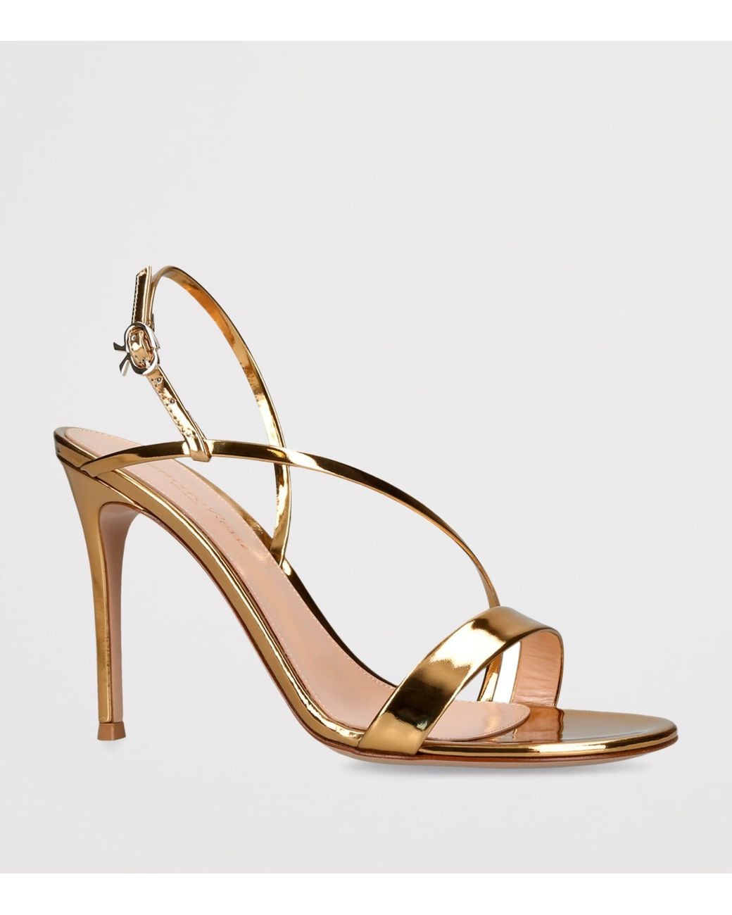 Gianvito Rossi Metallic Leather Manhattan Heeled Sandals 95