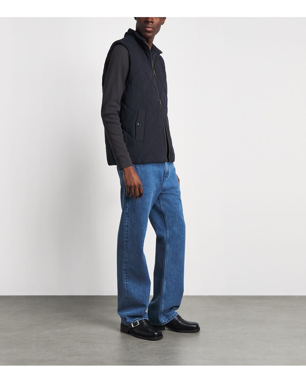 Barbour Blue Quilted Corden Gilet for men