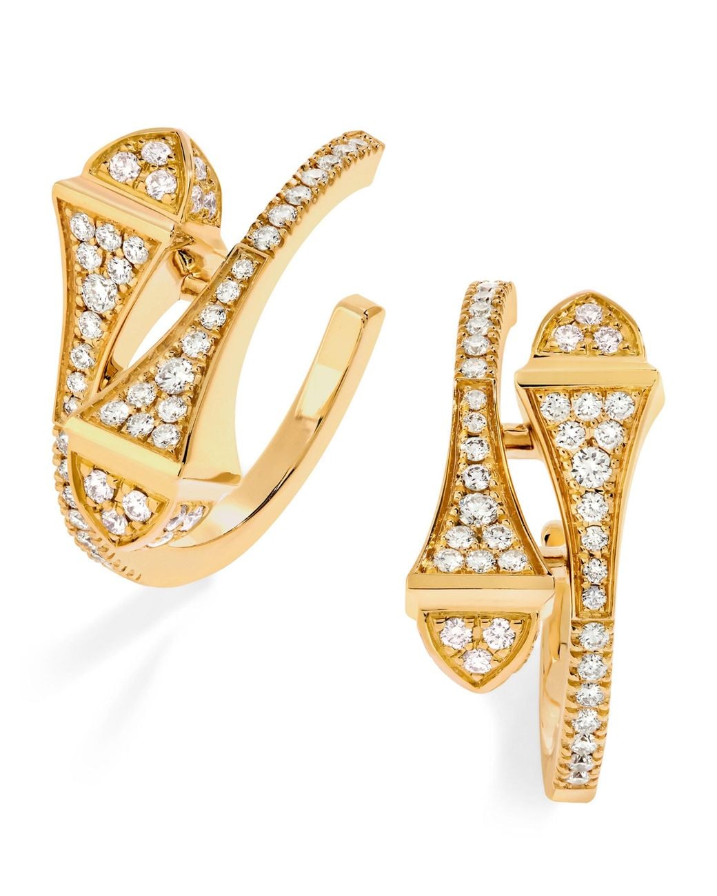 Marli New York Metallic And Diamond Cleo Open Hoop Earrings