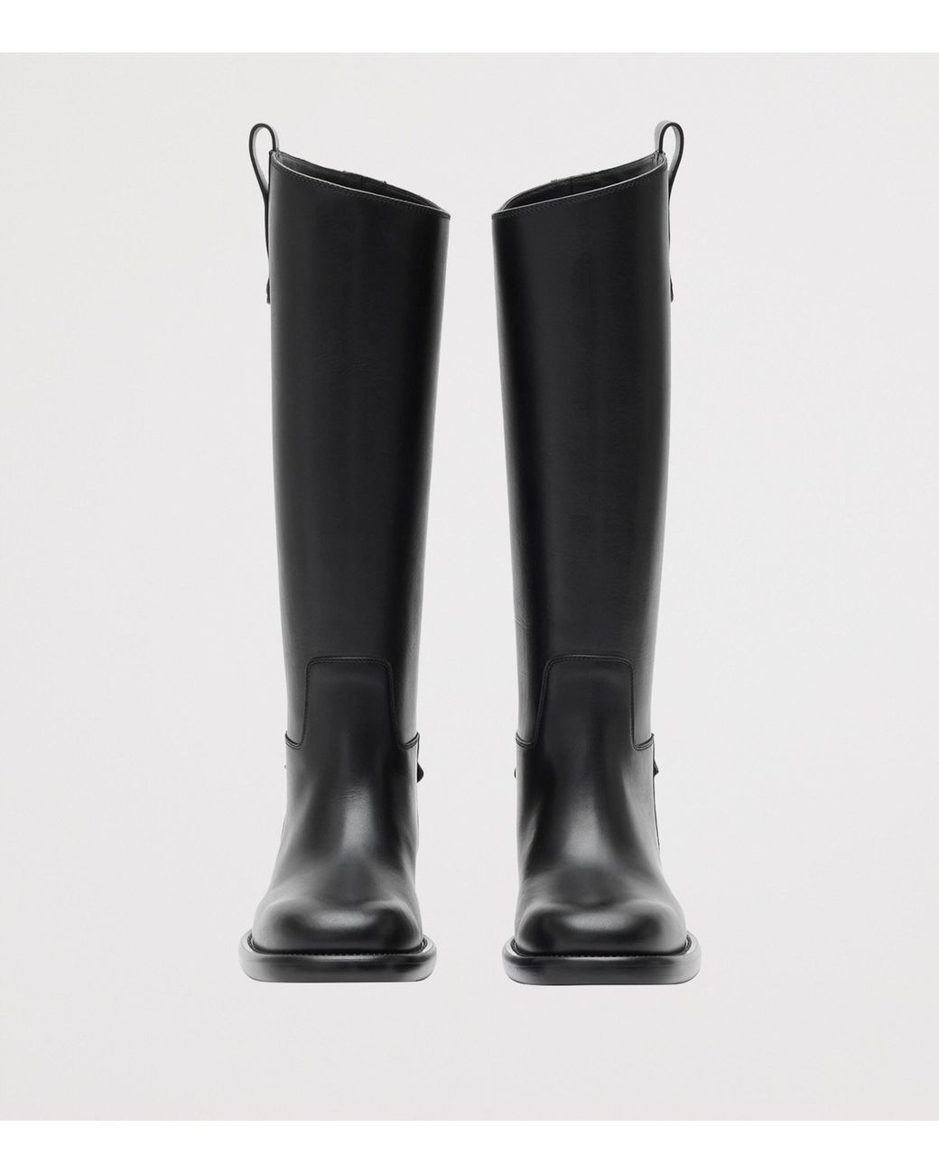 Burberry Black Calf Leather Cavalier Knee-High Boots