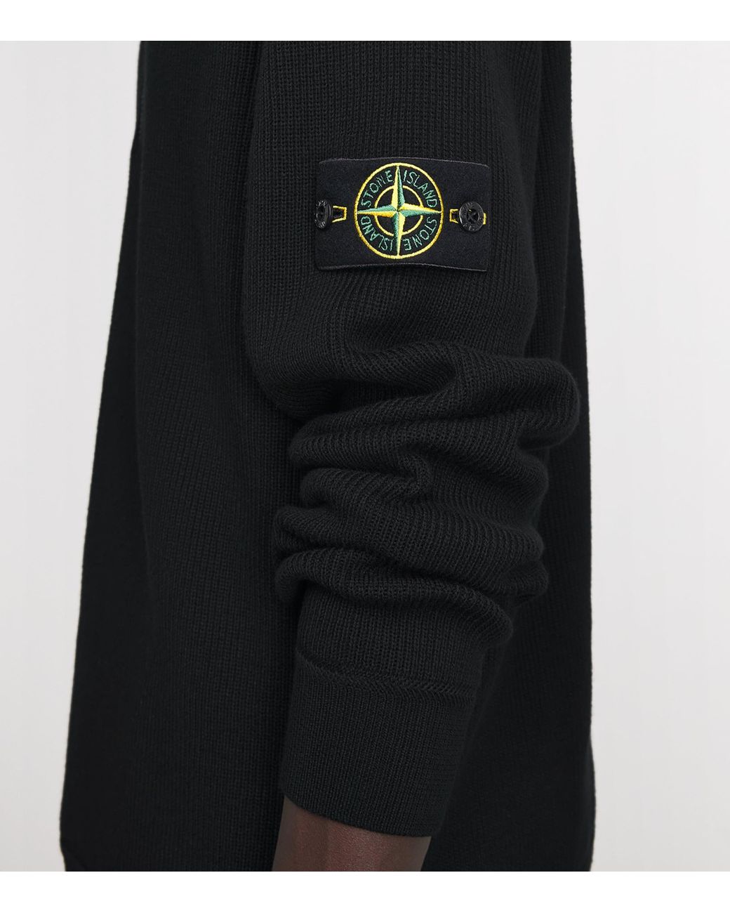 Stone Island Black Cotton Half-Zip Sweater for men