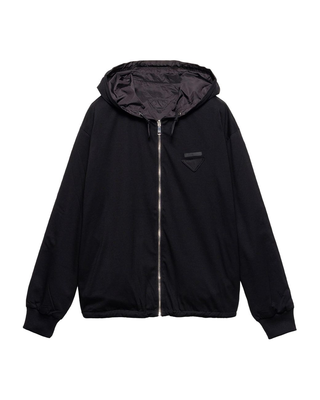 Prada Black Cotton Reversible Hoodie