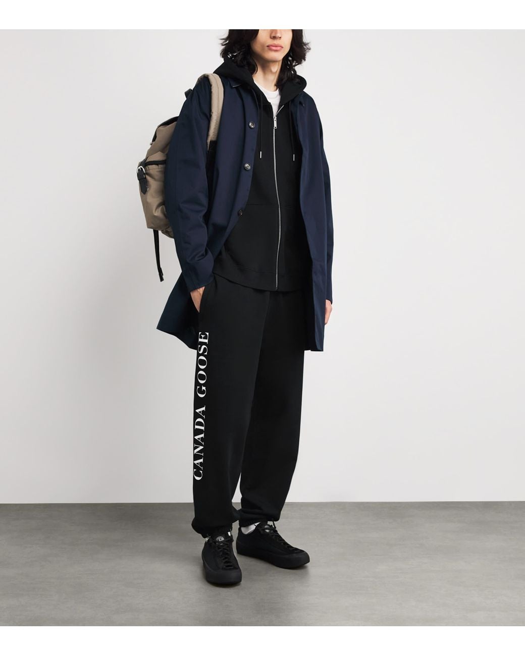 Canada Goose Black Organic Cotton Printed Rove Sweatpants for men