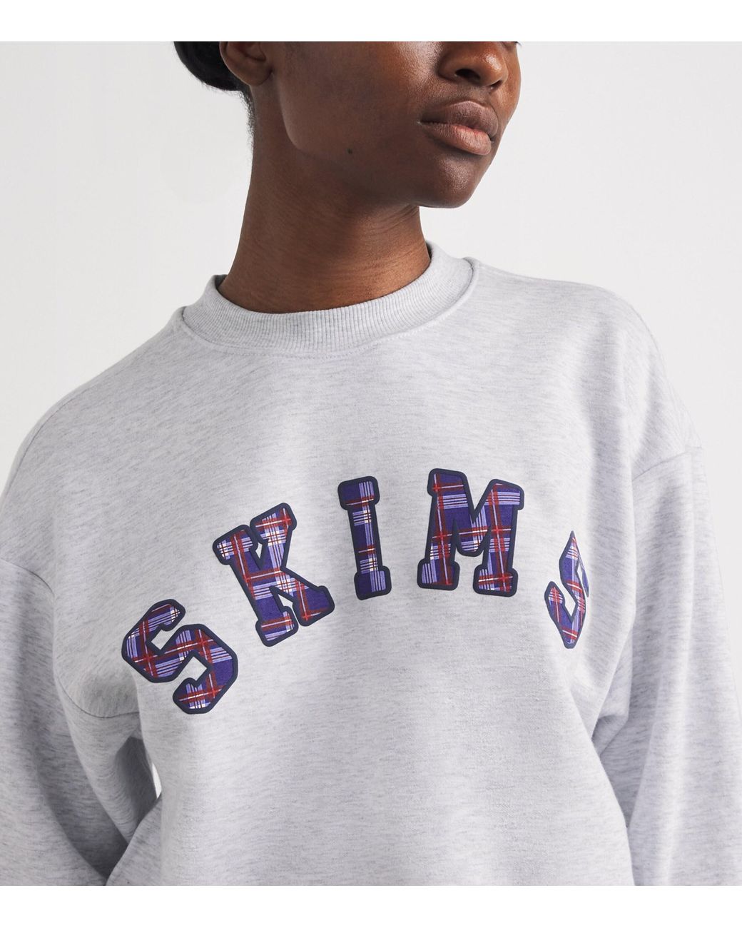 Skims White Cotton-Blend Logo Sweatshirt