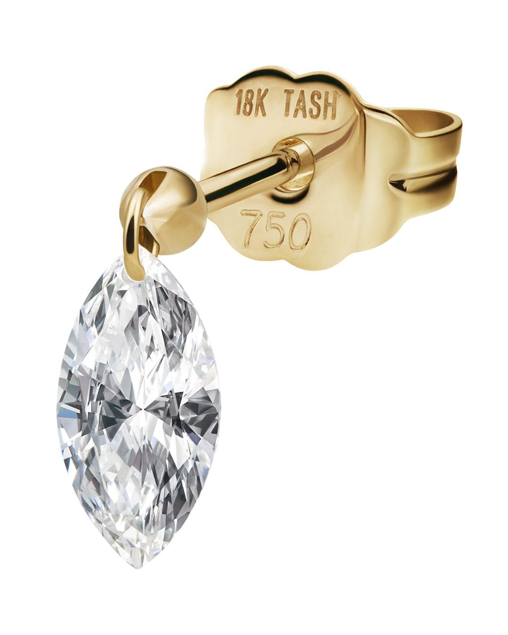 Maria Tash Floating Marquise Diamond Charm Single Stud Earring (6mm) in  Metallic | Lyst