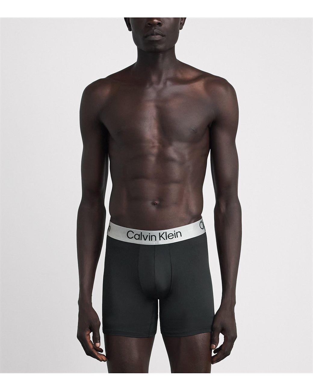 Calvin Klein Black Microfiber-Stretch Boxer Briefs for men