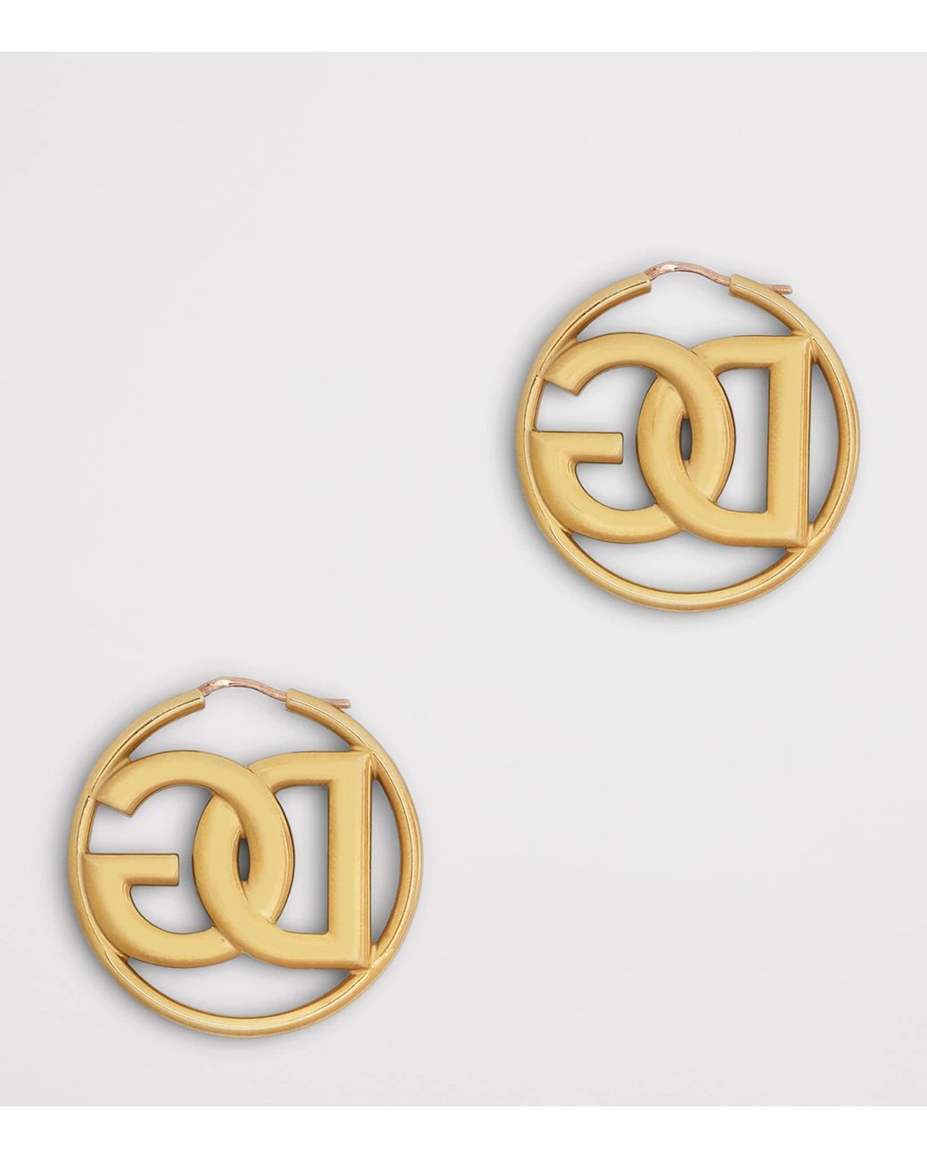 Dolce & Gabbana Metallic Logo Hoop Earrings