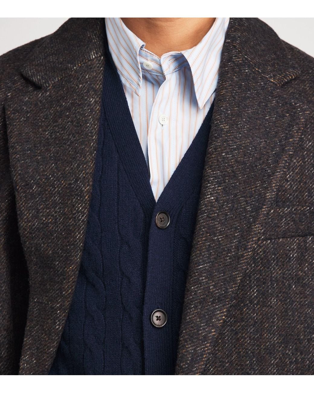 Polo Ralph Lauren Blue Wool-Cashmere Cable-Knit Cardigan for men