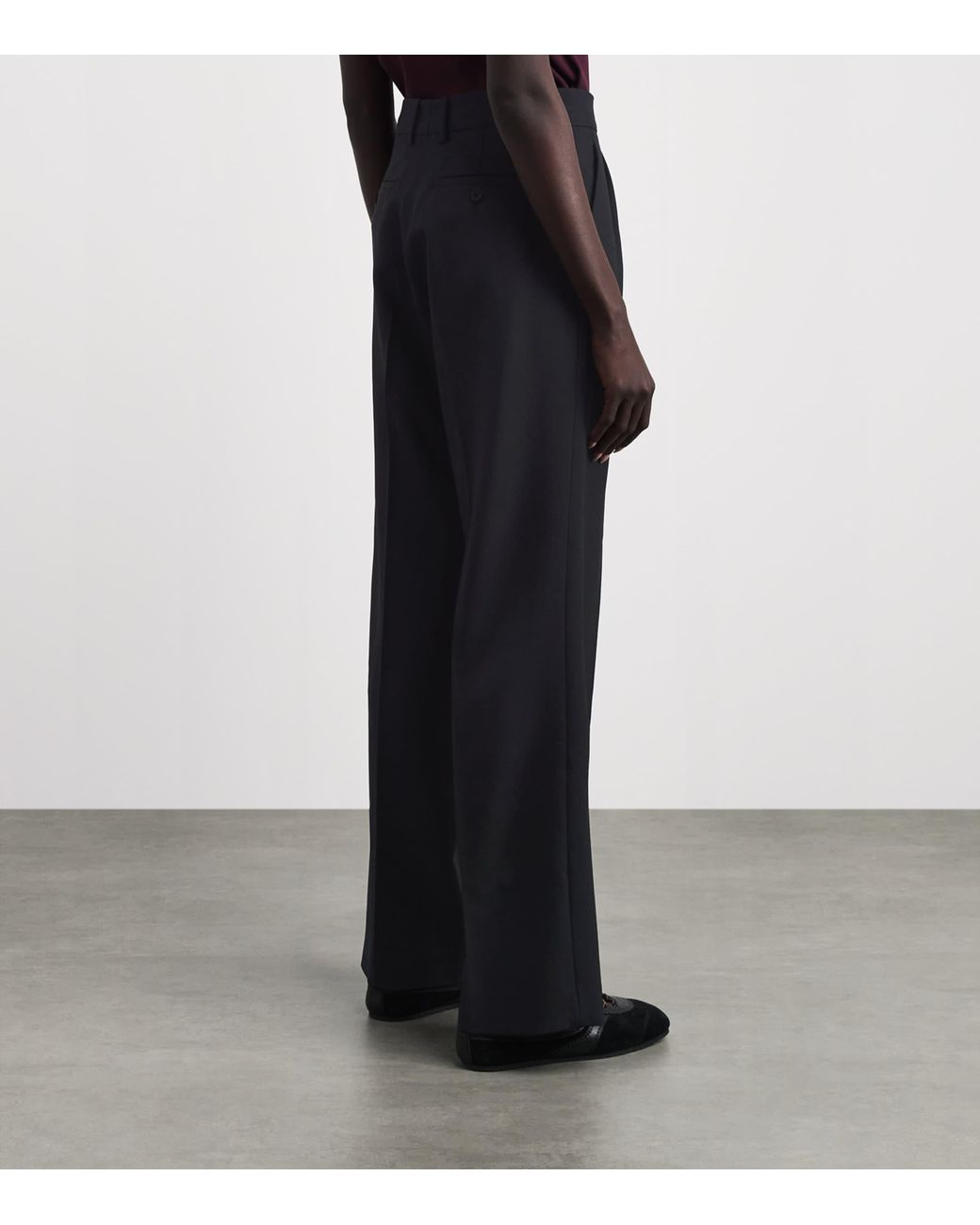 Sandro Black Wool Pleated Trousers