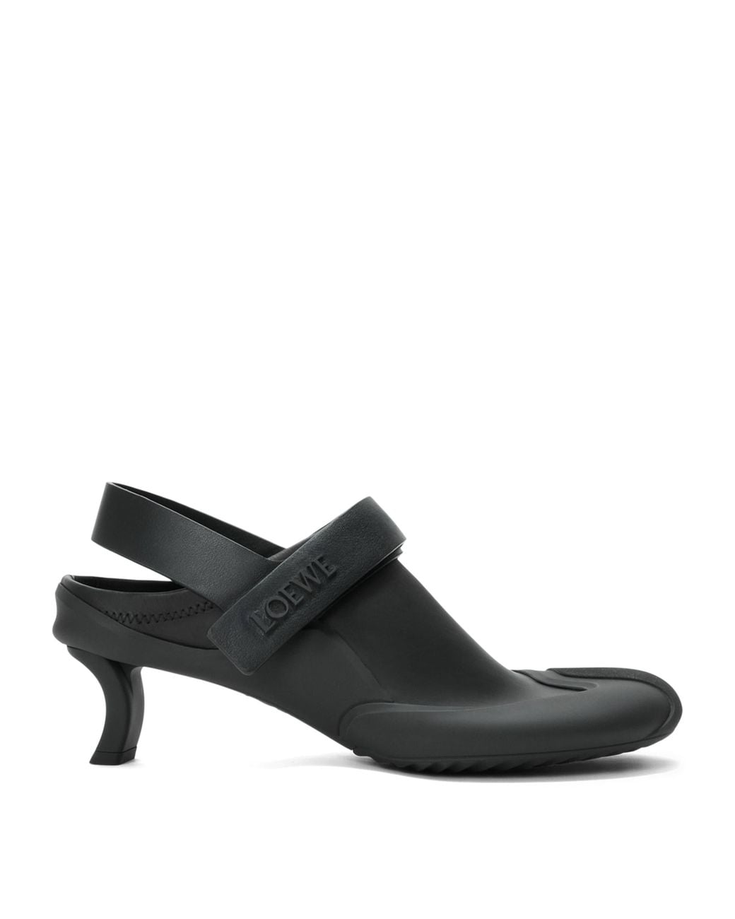 Loewe Black Leather Dive Slingback Mules 45