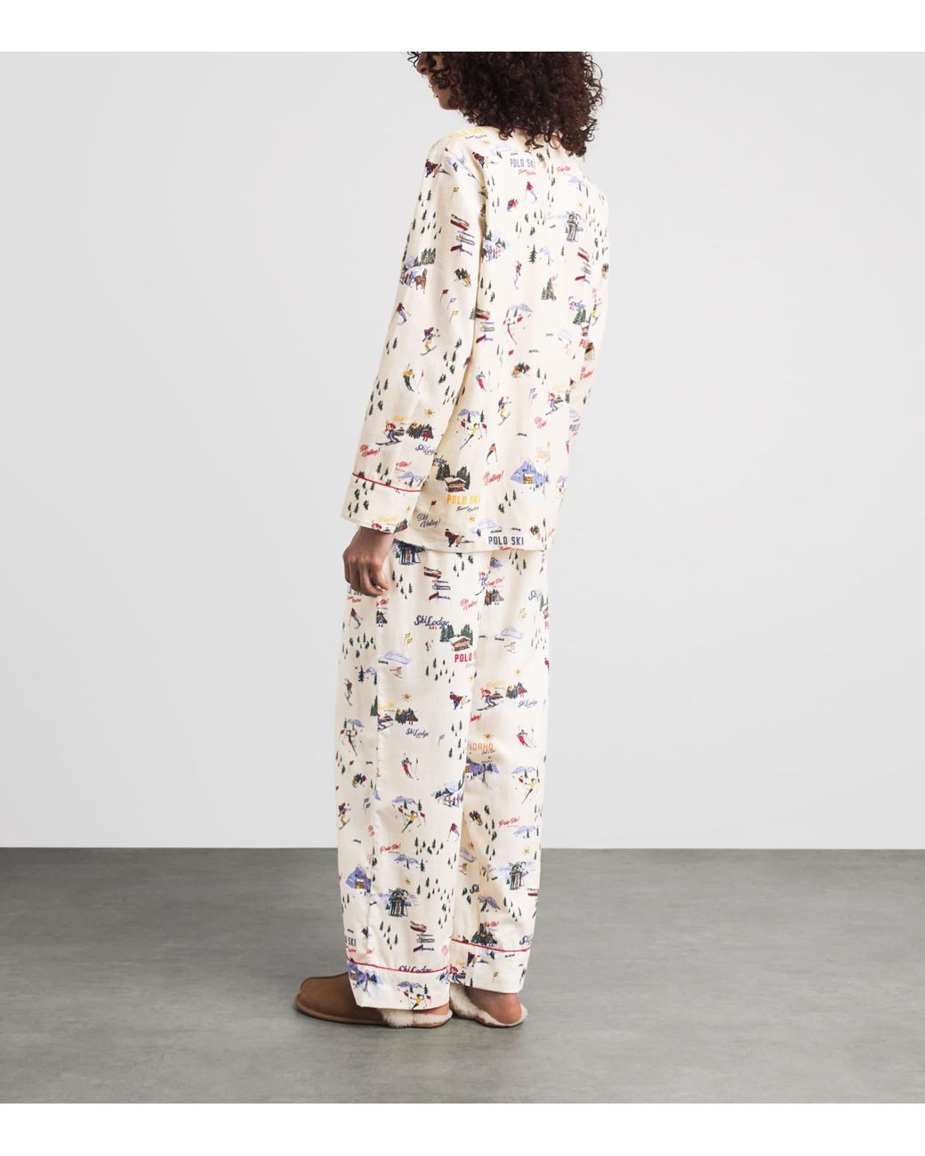 Polo Ralph Lauren White Cotton Ski Long-Sleeve Pyjama Set