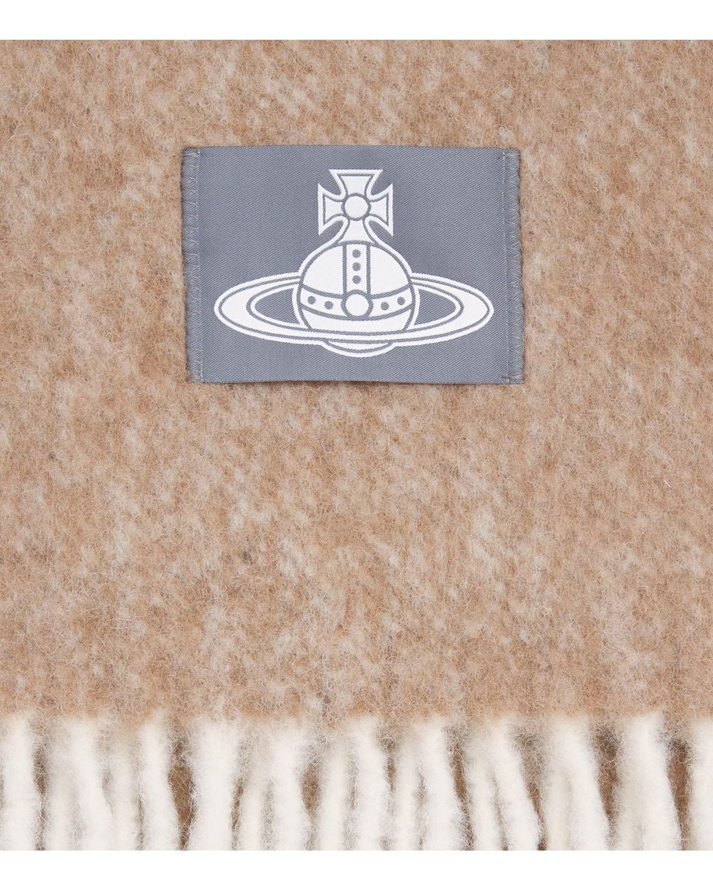 Vivienne Westwood White Alpaca-Blend Orb Scarf for men
