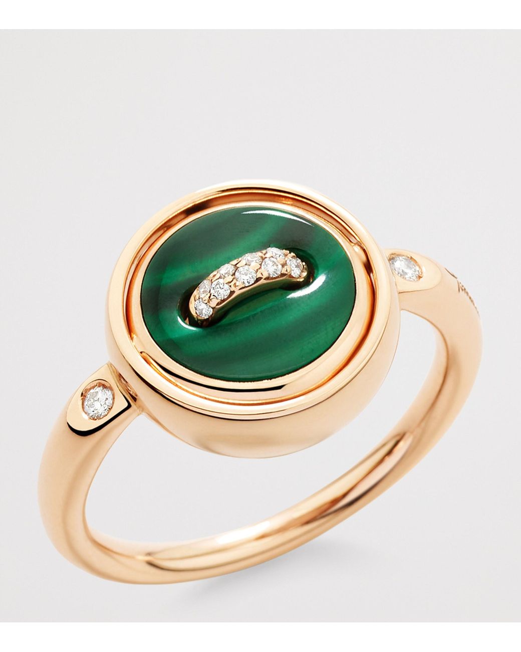 Pomellato Metallic Diamond, Malachite And Mother-Of-Pearl Pom Pom Dot Ring