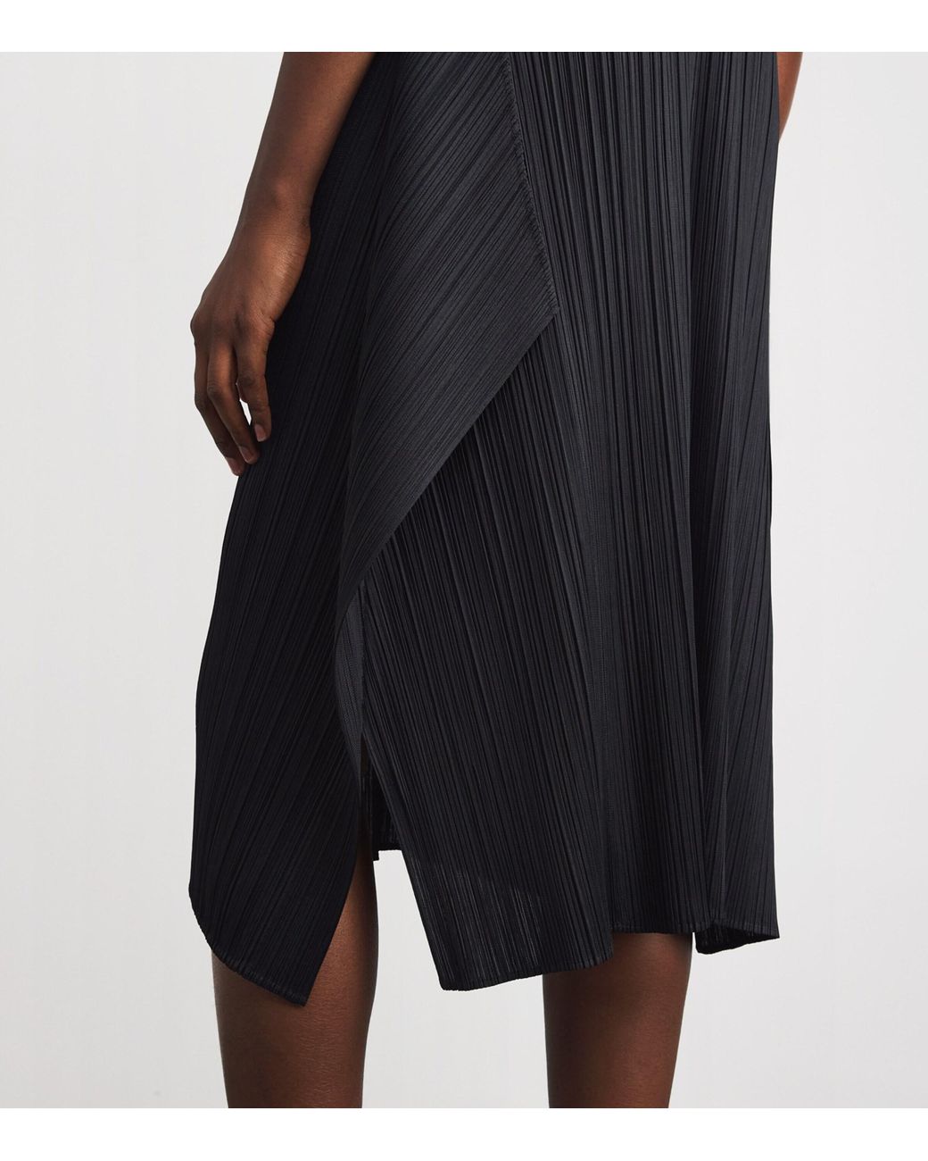 Pleats Please Issey Miyake Black Monthly Colors September Pleated Midi Dress